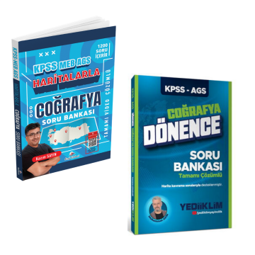 Dizgi Kitap 2026 Kpss Meb Ags Haritalarla Coğrafya Soru Bankası & Kpss-Ags Dönence Coğrafya Soru Bankası Yediiklim Seti