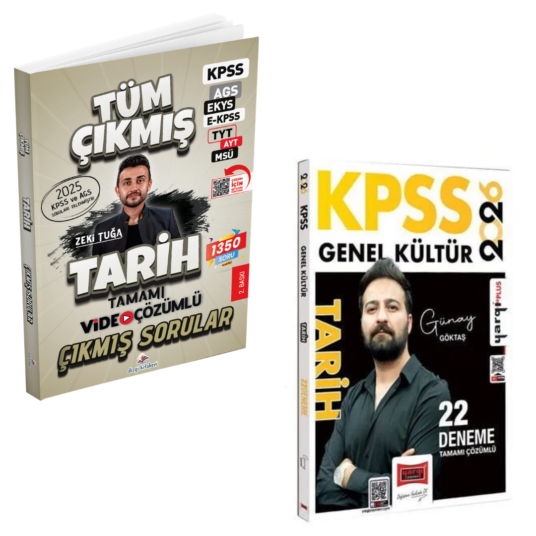 Dizgi Kitap 2026 KPSS AGS Tarih Tüm Sınavlar Çıkmış Sorular & KPSS Genel Kültür Tamamı Çözümlü Tarih 22 Deneme Seti