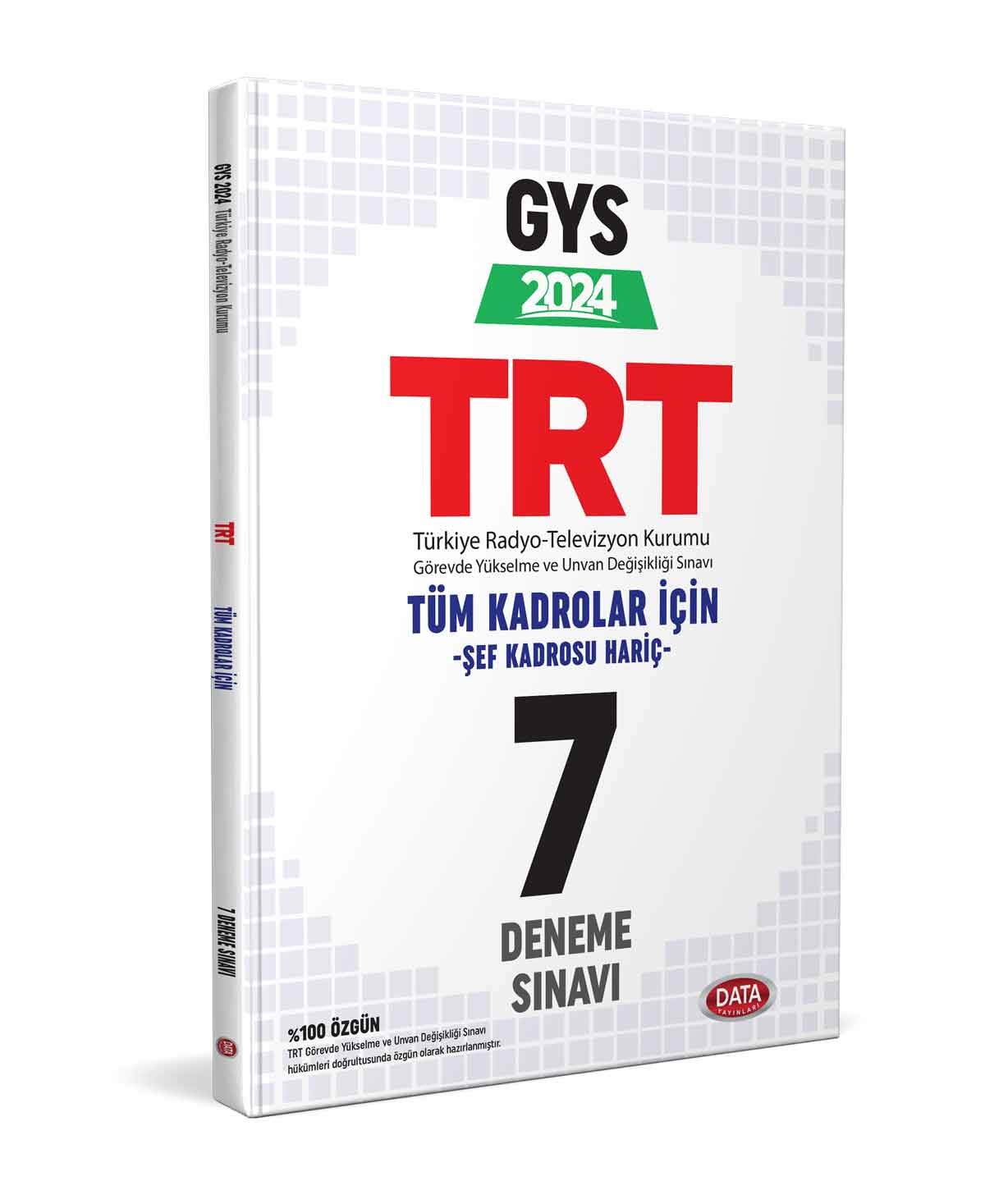 TRT Tüm Kadrolar (Şef Kadrosu Hariç) GYS 7 Deneme Sınavı Data Yayınları