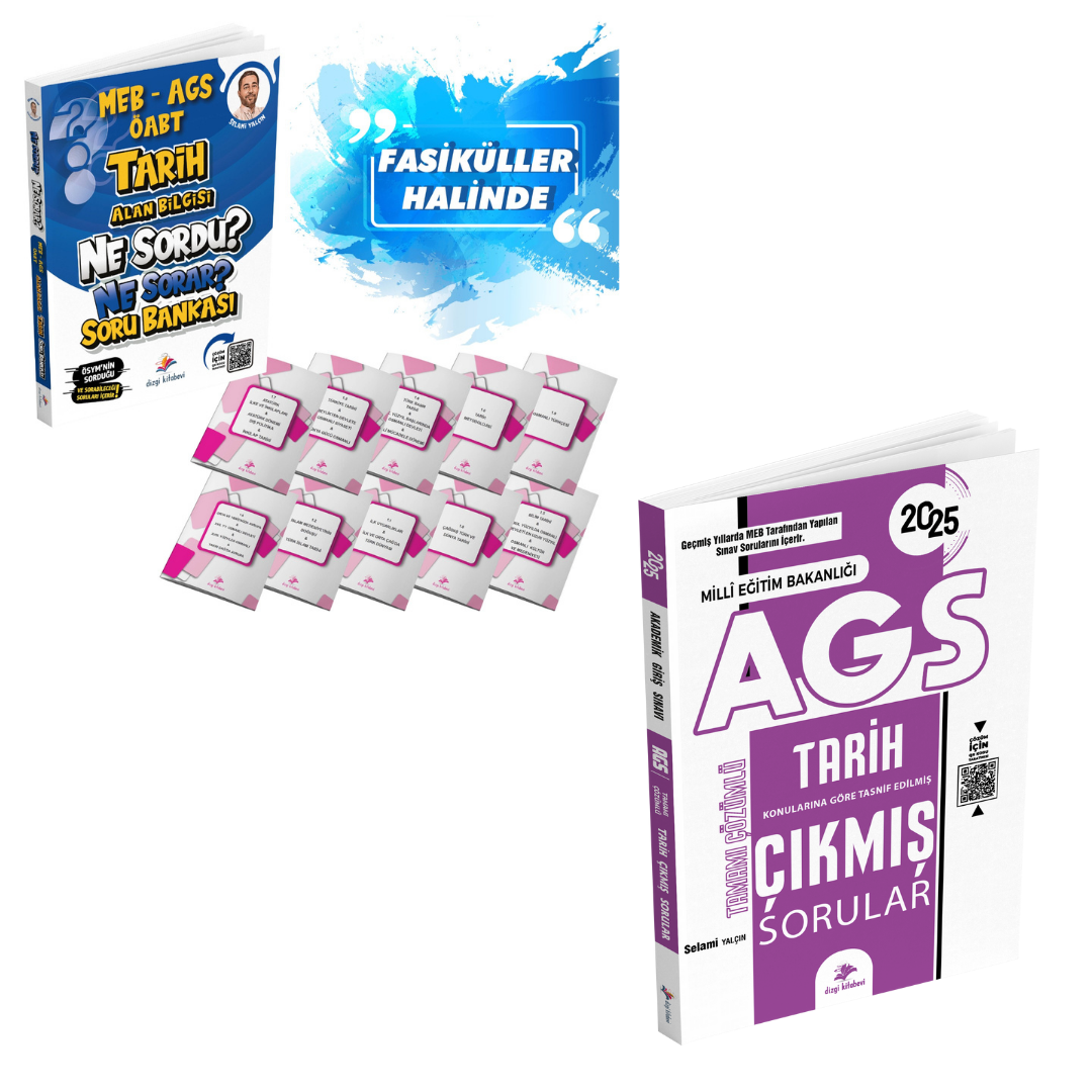 Dizgi Kitap 2025 MEB AGS Tarih Çıkmış Sorular ve ÖABT Tarih Alan Bilgisi Ne Sordu Ne Sorar Soru Bankası Seti Selami Yalçın