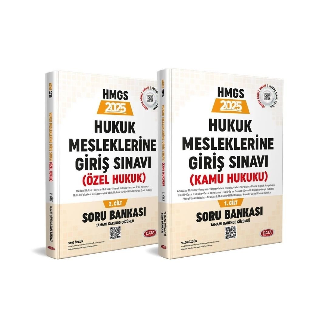 2025 Hukuk Mesleklerine Giriş Sınavına Hazırlık Tamamı Karekod Çözümlü Soru Bankası Cilt 1-2 Data Yayınları