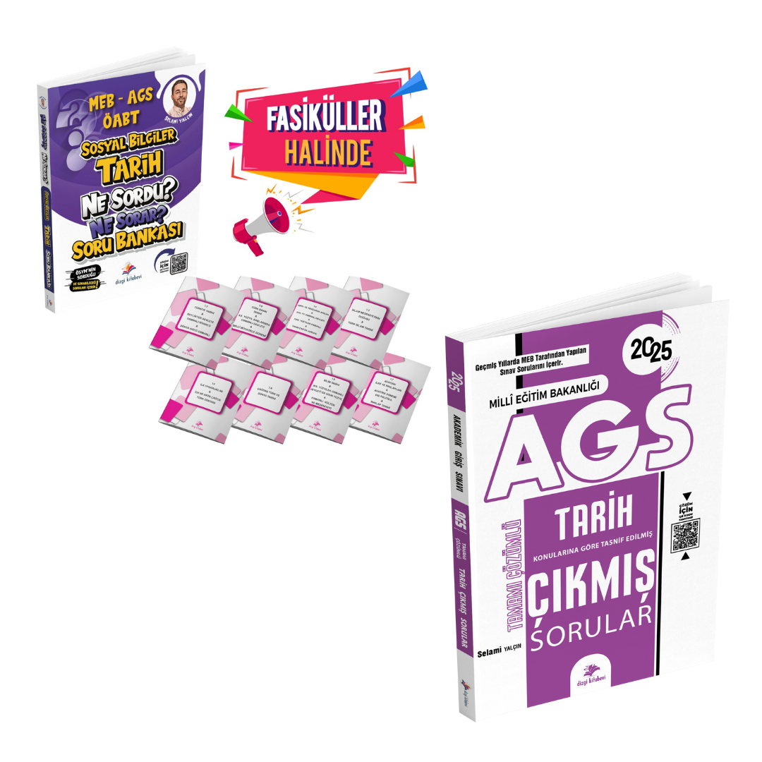 Dizgi Kitap 2025 MEB AGS Tarih Çıkmış Sorular ve ÖABT Sosyal Bilgiler Tarih Ne Sordu Ne Sorar Soru Bankası Seti Selami Yalçın