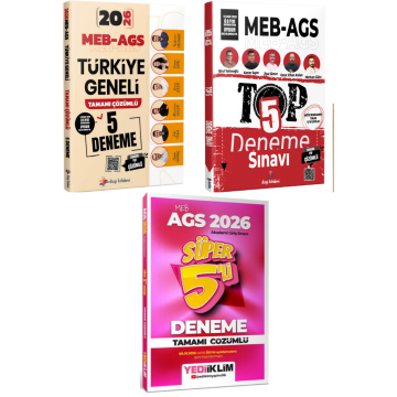 Dizgi Kitap 2026 MEB AGS Türkiye Geneli 5 Deneme & MEB AGS TOP 5 Tamamı PDF Çözümlü 5 Deneme & MEB AGS Süper 5 li Deneme Yediiklim Yayınları Seti