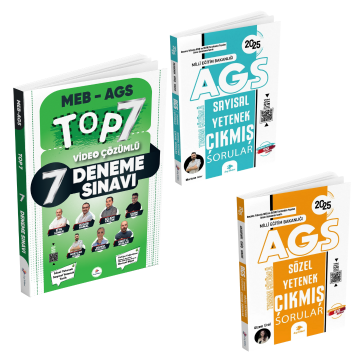 Dizgi Kitap 2025 Meb Ags TOP 7 Tamamı Video Çözümlü Fasiküller Halinde 7 Deneme Sınavı, Sayısal Yetenek ve Sözel Yetenek Çıkmış Sorular Seti