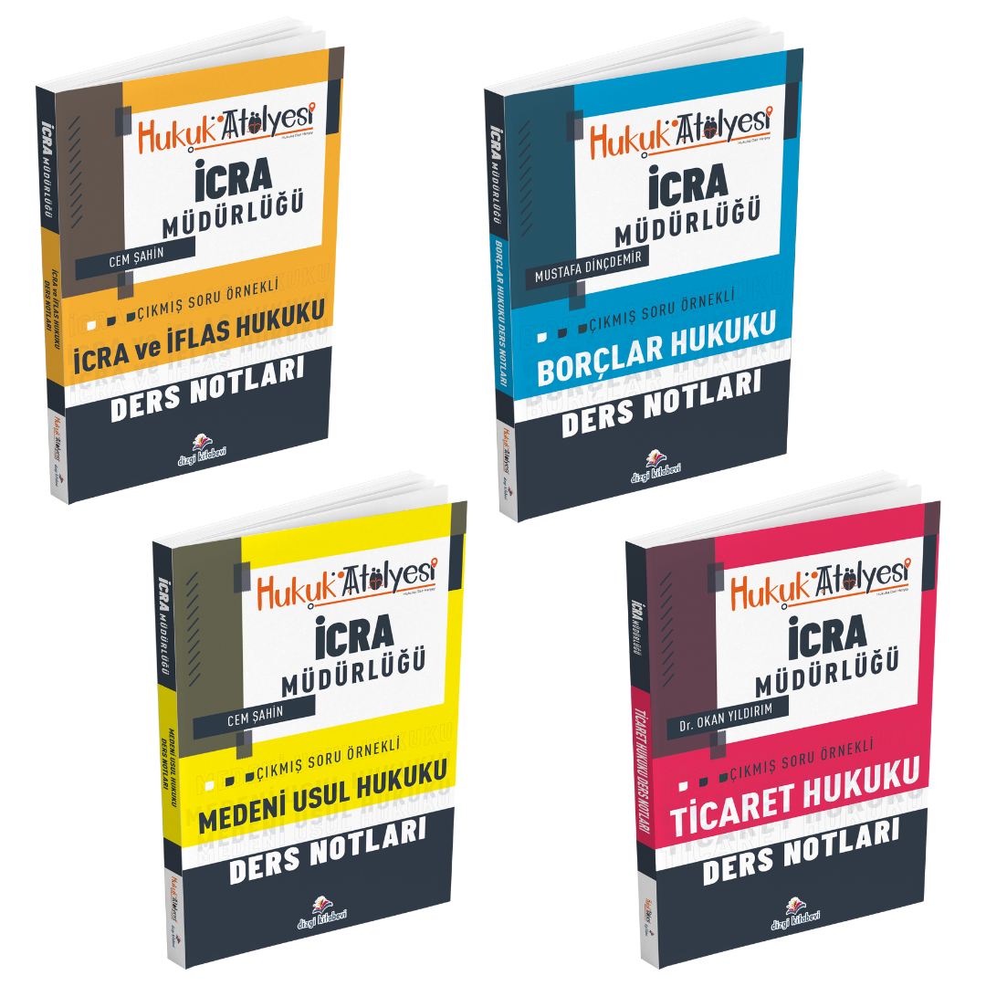 Dizgi Kitap Hukuk Atölyesi İcra Müdürlüğü Çıkmış Soru Örnekli Ders Notları 4'lü Set