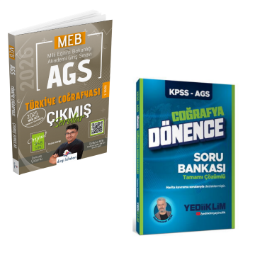 Dizgi Kitap 2026 MEB AGS Türkiye Coğrafyası Çıkmış Sorular & Kpss-Ags Dönence Coğrafya Soru Bankası Yediiklim Seti