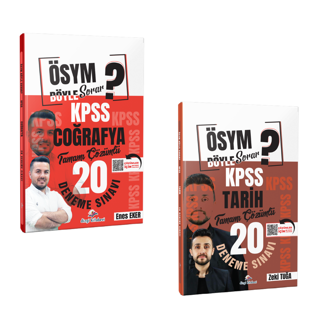 Dizgi Kitap ÖSYM Böyle Sorar 2026 KPSS Coğrafya 20 Deneme & ÖSYM Böyle Sorar 2026 KPSS Tarih 20 Deneme Seti
