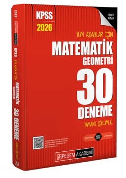 Pegem Akademi 2026 KPSS Tüm Adaylar İçin Matematik-Geometri 30 Deneme Tamamı Çözümlü