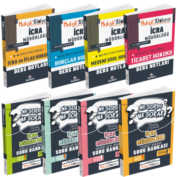 Dizgi Kitap Hukuk Atölyesi İcra Müdürlüğü Çıkmış Soru Örnekli Ders Notları ve Ne Sordu Ne Sorar Soru Bankaları 8'li Set