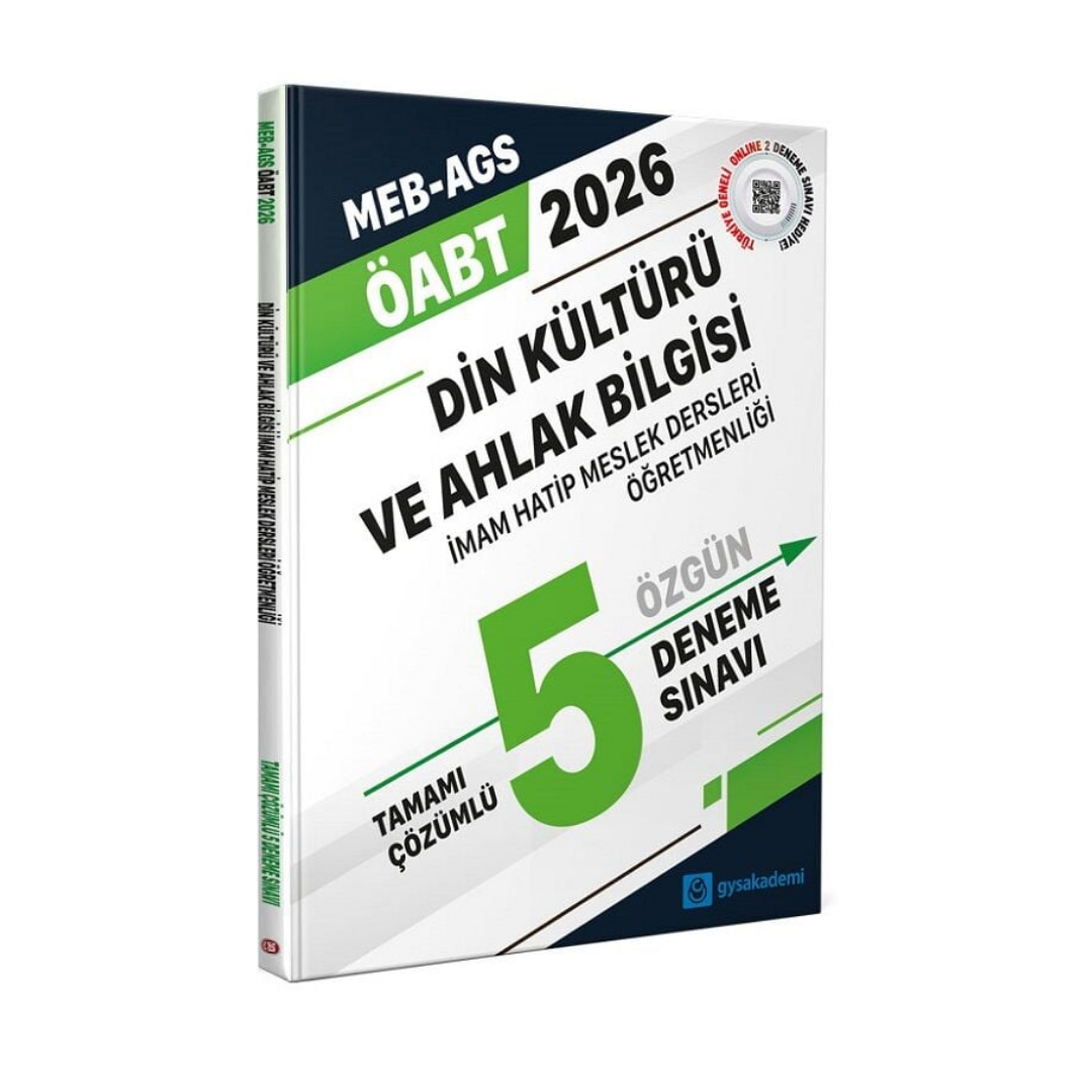 2026 ÖABT MEB-AGS Din Kültürü ve Ahlak Bilgisi Öğretmenliği 5 Deneme Çözümlü GYS Akademi