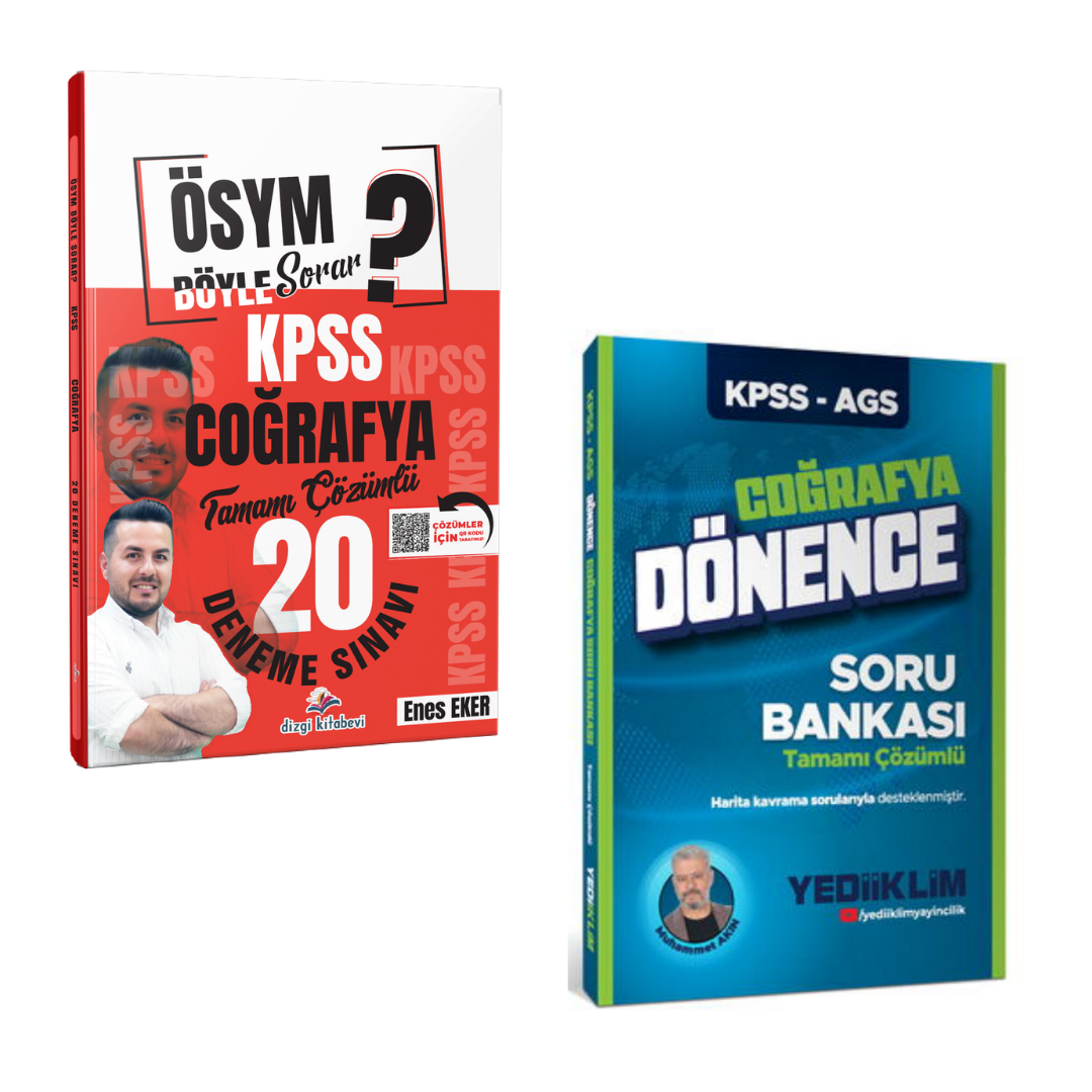 Dizgi Kitap ÖSYM Böyle Sorar 2026 KPSS Coğrafya 20 Deneme & Kpss-Ags Dönence Coğrafya Soru Bankası Yediiklim Seti