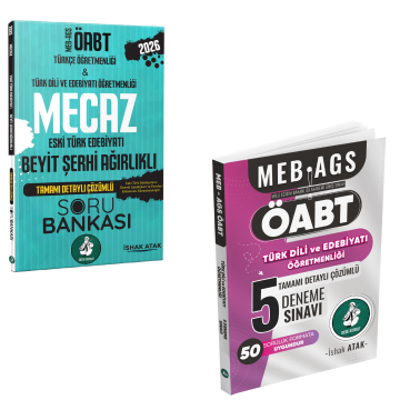 2026 Meb Ags ÖABT Mecaz Eski Türk Edebiyatı Beyit Şerhi Ağırlıklı Soru Bankası & Meb Ags ÖABT Türk Dili ve Edebiyatı Öğretmenliği 5 Deneme Sınavı İshak Atak Atak Yayınları Seti