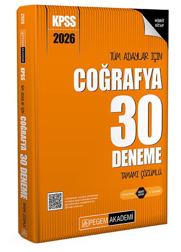 2026 KPSS Tüm Adaylar İçin Coğrafya 30 Deneme Tamamı Çözümlü Pegem Akademi