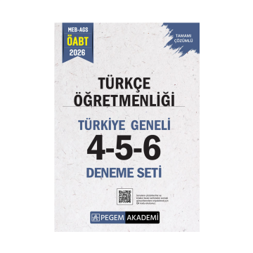 Pegem Yayınları 2026 MEB-AGS ÖABT Türkçe Öğretmenliği Tamamı Çözümlü Türkiye Geneli 4-5-6 (3'lü Deneme Seti)