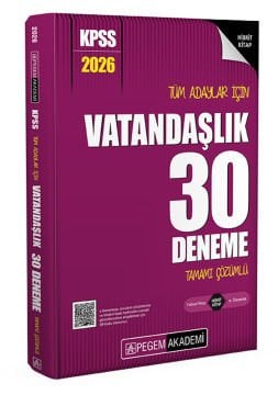 2026 KPSS Tüm Adaylar İçin Vatandaşlık 30 Deneme Tamamı Çözümlü Pegem Yayınları