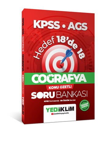 KPSS AGS Coğrafya Hedef 18 de 18 Konu Özetli Soru Bankası Yediiklim Yayınları