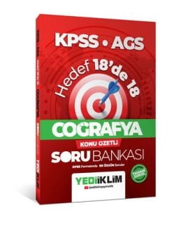 KPSS AGS Coğrafya Hedef 18'de 18 Konu Özetli Soru Bankası Yediiklim Yayınları