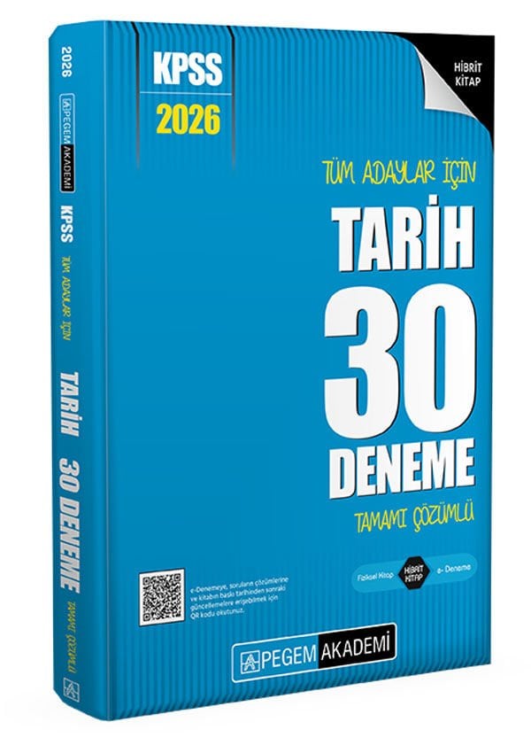 2026 KPSS Tüm Adaylar İçin Tarih 30 Deneme Tamamı Çözümlü Pegem Akademi