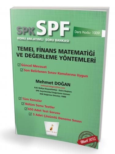 SPK - SPF Temel Finans Matematiği ve Değerleme Yöntemleri Konu Anlatımlı Soru Bankası 1009
