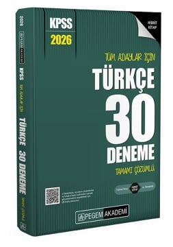 2026 KPSS Tüm Adaylar İçin Türkçe 30 Deneme Tamamı Çözümlü Pegem Akademi