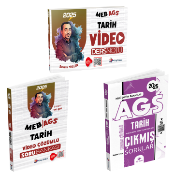 Dizgi Kitap MEB AGS Tarih Video Ders Notları, Video Çözümlü Soru Bankası ve Çıkmış Sorular Seti 2025 Selami Yalçın