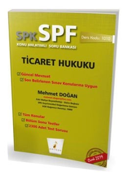 Pelikan Yayınları SPK - SPF Ticaret Hukuku Konu Anlatımlı Soru Bankası 1010