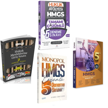 Dizgi Kitap 2026 Hukuk Atölyesi HMGS Hukuk Mesleklerine Giriş Sınavı 5 Deneme & HMGS 5 Deneme Karma Yayınlar Süper 4'lü Deneme Seti
