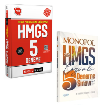 Hmgs Çözümlü 5 Deneme Sınavı Monopol Yayınları & 2026 Hukuk Mesleklerine Giriş Sınavı HMGS 5 Deneme Pegem Yayınları Seti