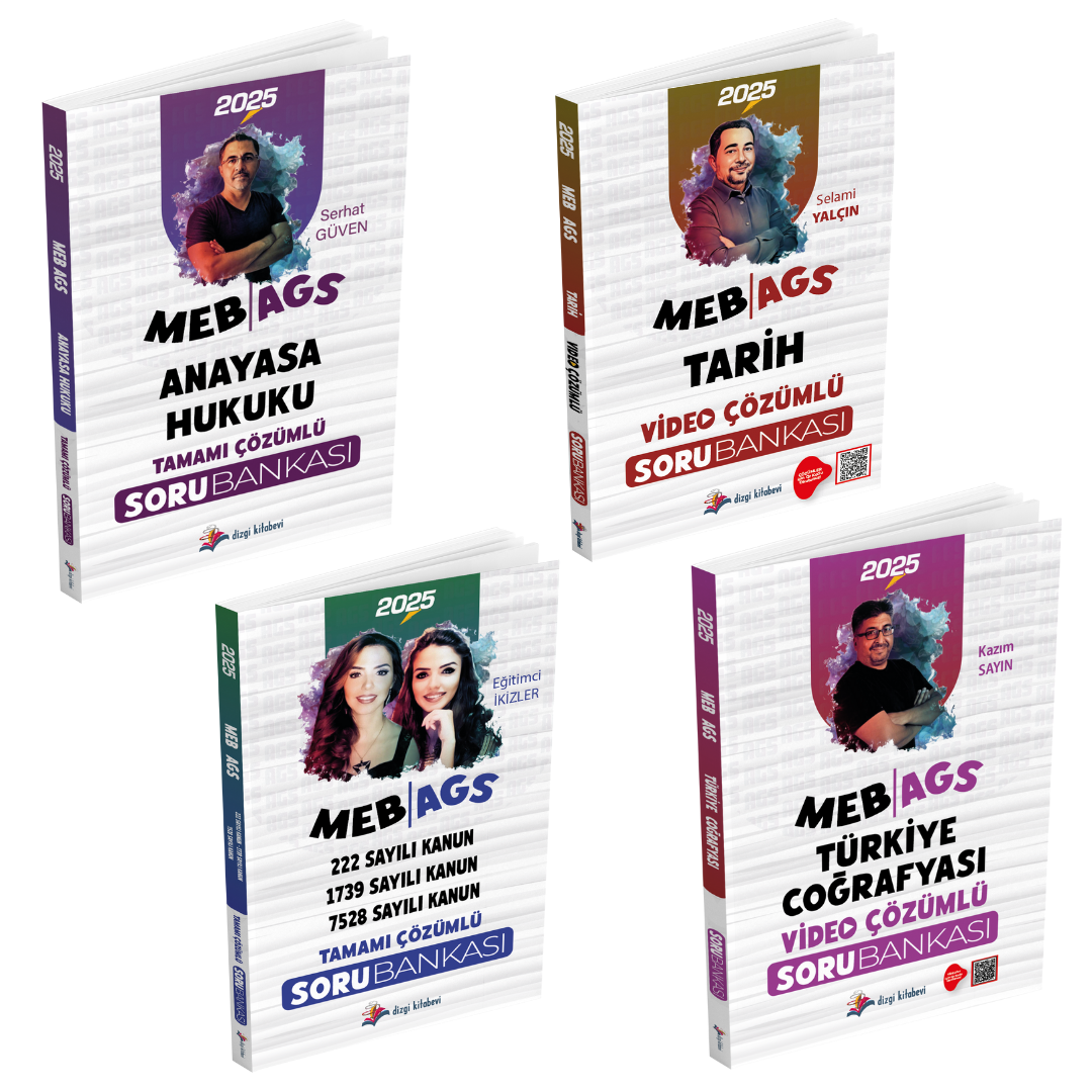 Dizgi Kitap MEB AGS Anayasa Hukuku, Mevzuat, Tarih, Türkiye Coğrafyası Soru Bankası Seti 2025