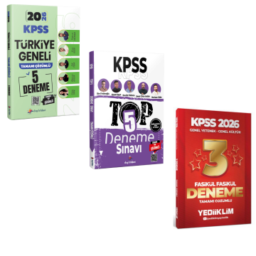 Dizgi Kitap 2026 KPSS Türkiye Geneli 5 Deneme & KPSS TOP 5 Tamamı PDF Çözümlü 5 Deneme & KPSS GK GY 3 Yıldız Deneme Seti