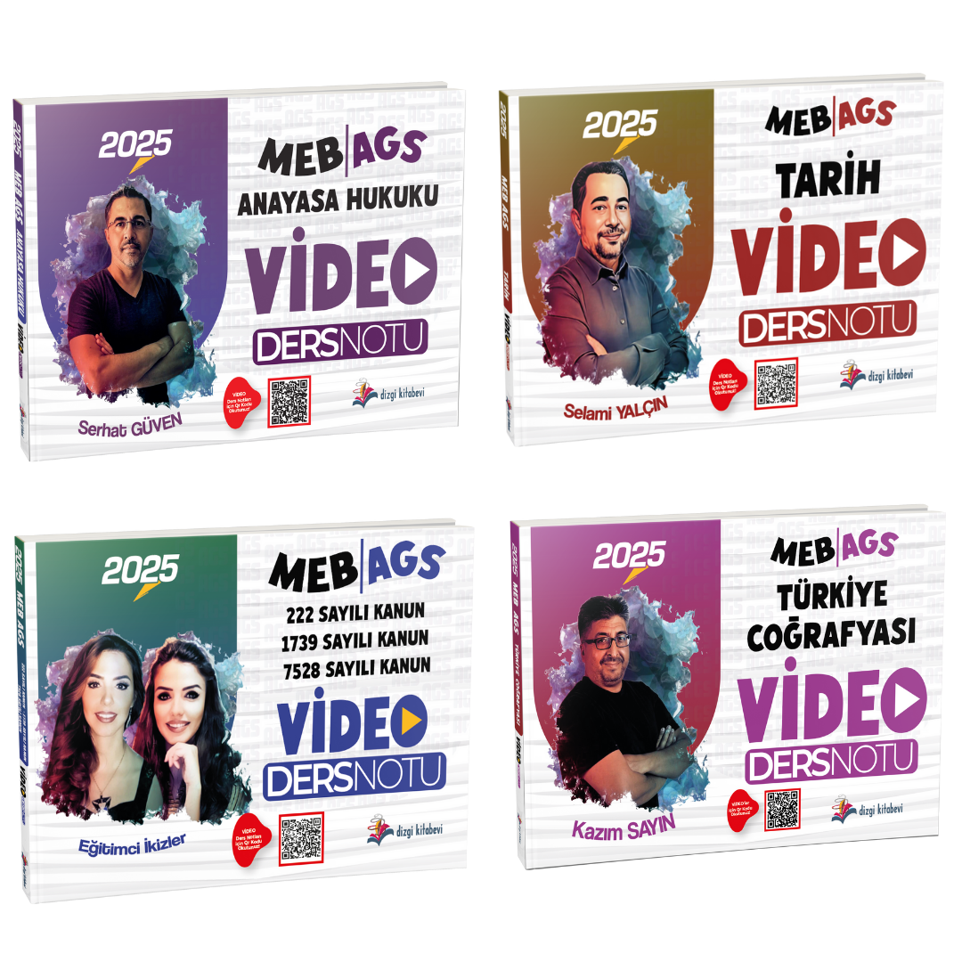 Dizgi Kitap MEB AGS Anayasa Hukuku, Mevzuat, Tarih, Türkiye Coğrafyası Video Ders Notu Seti 2025