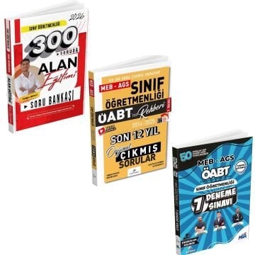 Dizgi Kitap 2026 Meb Ags ÖABT Sınıf Öğretmenliği 300 Soruda Alan Eğitimi Soru Bankası & Son 12 Yıl Çıkmış Sorular ve Deneme Seti