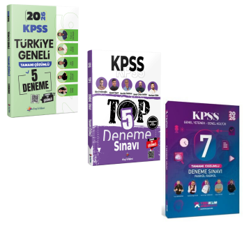Dizgi Kitap 2026 KPSS Türkiye Geneli 5 Deneme, TOP 5 Tamamı PDF Çözümlü 5 Deneme ve Yediiklim Yayınları Atölye Serisi GY-GK 7 Deneme Seti